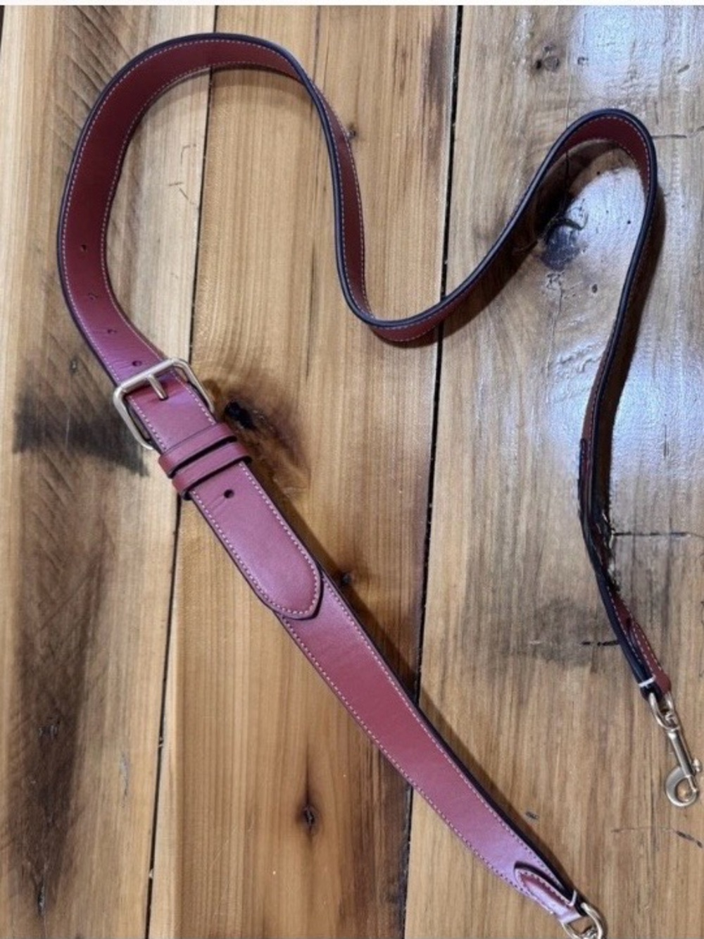Coach Dark Red Leather replacement adjustable crossbody Strap gold tone hardware